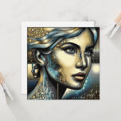 Abstrakt Ai Art | Frauengesicht Karte (Vorderseite/Rückseite Beispiel)