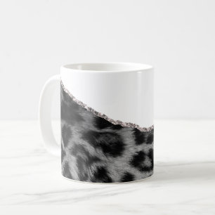 Abstrakt Alkohol Tinte Silber Navy Glitter Kaffeetasse