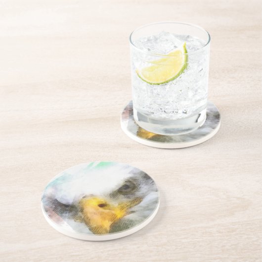 Abstrakt American Bald Eagle Sandstein Untersetzer (Seite)