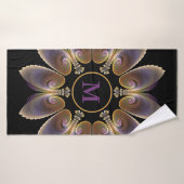 Abstrakt Angel Wings Mandala Fraktal Monogram Badehandtuch (Badehandtuch)