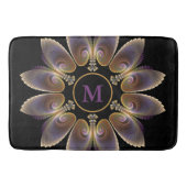 Abstrakt Angel Wings Mandala Fraktal Monogram Badematte (Vorderseite)