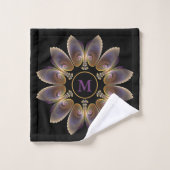 Abstrakt Angel Wings Mandala Fraktal Monogram Badhandtuch Set (Waschlappen)