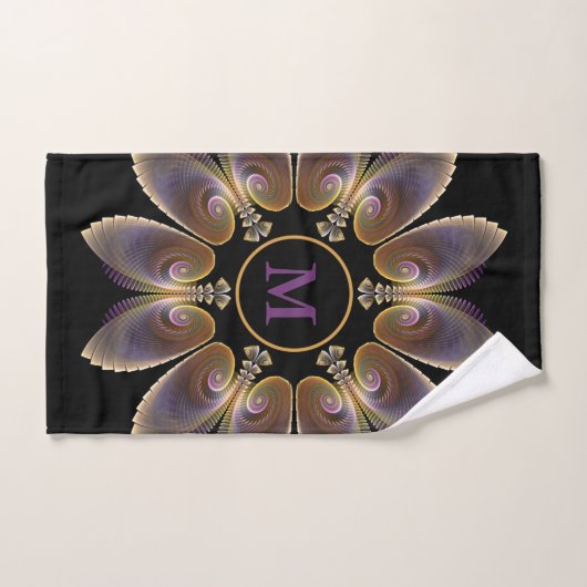 Abstrakt Angel Wings Mandala Fraktal Monogram Badhandtuch Set (Handtuch)