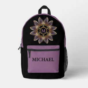 Abstrakt Angel Wings Mandala Fraktal Monogram Bedruckter Rucksack