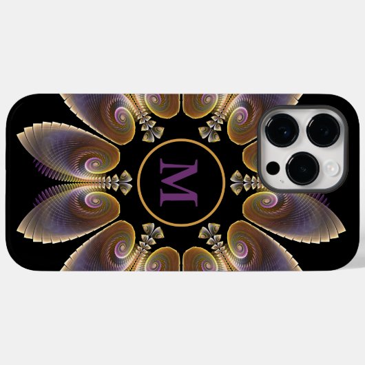 Abstrakt Angel Wings Mandala Fraktal Monogram Case-Mate iPhone Hülle (Rückseite (Horizontal))