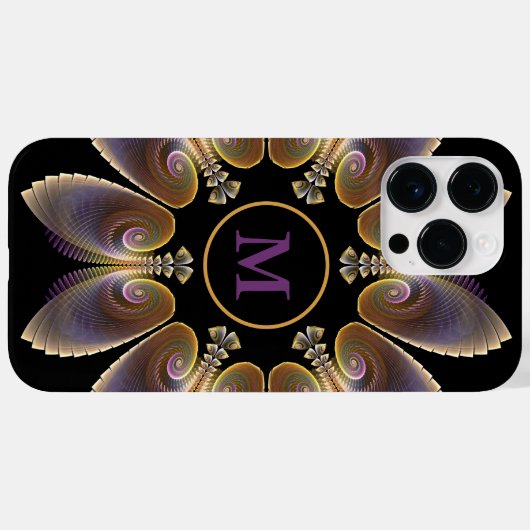 Abstrakt Angel Wings Mandala Fraktal Monogram Case-Mate iPhone Hülle (Rückseite (Horizontal))