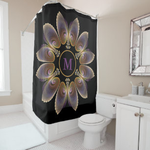 Abstrakt Angel Wings Mandala Fraktal Monogram Duschvorhang