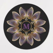 Abstrakt Angel Wings Mandala Fraktal Monogram Etiketten (Design 1)