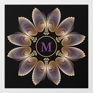 Abstrakt Angel Wings Mandala Fraktal Monogram Fensteraufkleber