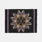Abstrakt Angel Wings Mandala Fraktal Monogram Fleecedecke (Vorderseite (Horizontal))