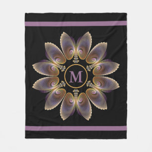 Abstrakt Angel Wings Mandala Fraktal Monogram Fleecedecke