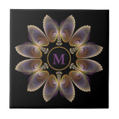 Abstrakt Angel Wings Mandala Fraktal Monogram Fliese (Vorderseite)