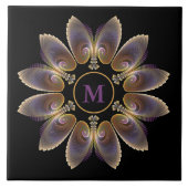 Abstrakt Angel Wings Mandala Fraktal Monogram Fliese (Vorderseite)