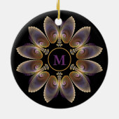 Abstrakt Angel Wings Mandala Fraktal Monogram Keramik Ornament (Hinten)