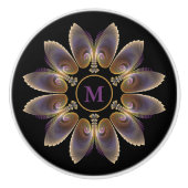 Abstrakt Angel Wings Mandala Fraktal Monogram Keramikknauf (Vorderseite)