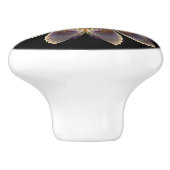 Abstrakt Angel Wings Mandala Fraktal Monogram Keramikknauf (Seitenansicht)