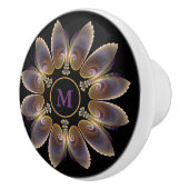 Abstrakt Angel Wings Mandala Fraktal Monogram Keramikknauf (Rechts)