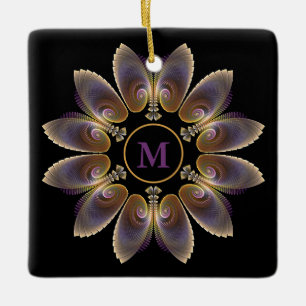 Abstrakt Angel Wings Mandala Fraktal Monogram Keramikornament