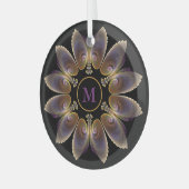 Abstrakt Angel Wings Mandala Fraktal Monogram Ornament Aus Glas (Vorderseite links)