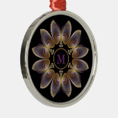 Abstrakt Angel Wings Mandala Fraktal Monogram Ornament Aus Metall (Rechts)