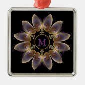 Abstrakt Angel Wings Mandala Fraktal Monogram Ornament Aus Metall (Vorne)