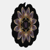Abstrakt Angel Wings Mandala Fraktal Monogram Ornament Karte (Rechts)