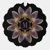 Abstrakt Angel Wings Mandala Fraktal Monogram Ornament Karte (Rückseite)