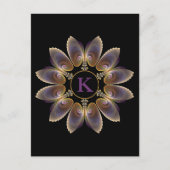 Abstrakt Angel Wings Mandala Fraktal Monogram Postkarte (Vorderseite)