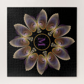 Abstrakt Angel Wings Mandala Fraktal Monogram Puzzle (Horizontal)