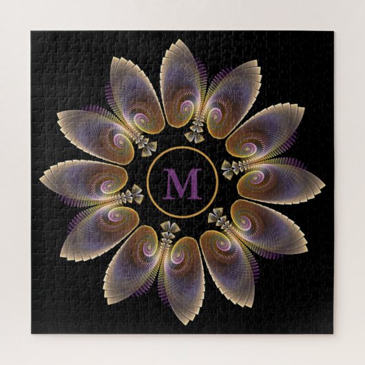 Abstrakt Angel Wings Mandala Fraktal Monogram Puzzle (Vertikal)