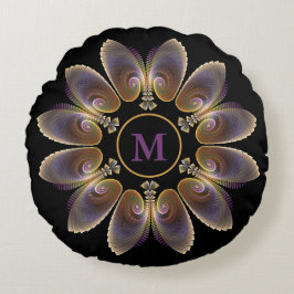 Abstrakt Angel Wings Mandala Fraktal Monogram Rundes Kissen