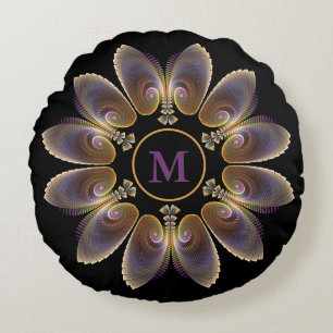 Abstrakt Angel Wings Mandala Fraktal Monogram Rundes Kissen