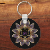 Abstrakt Angel Wings Mandala Fraktal Monogram Schlüsselanhänger (Rückseite)