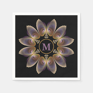 Abstrakt Angel Wings Mandala Fraktal Monogram Serviette
