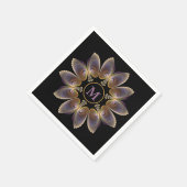 Abstrakt Angel Wings Mandala Fraktal Monogram Serviette (Ecke)