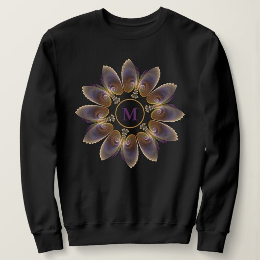 Abstrakt Angel Wings Mandala Fraktal Monogram Sweatshirt (Design vorne)