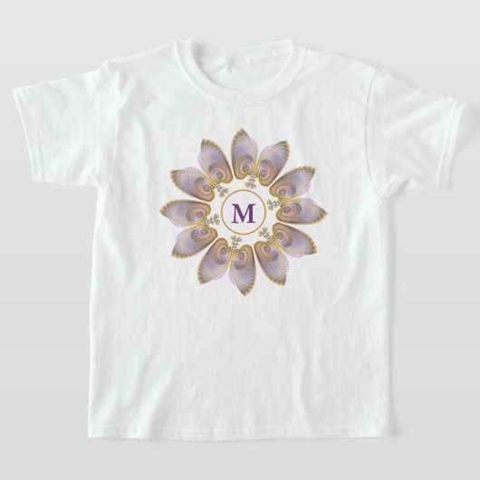 Abstrakt Angel Wings Mandala Fraktal Monogram T-Shirt (Ablage )