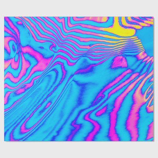 Abstrakt angesagte Neon-farbene psychedelische Flu Geschenkpapier (Flach)