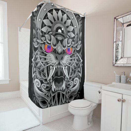 abstrakt Angry Tiger Duschvorhang (Beispiel)