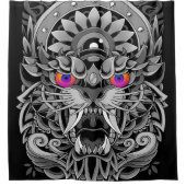 abstrakt Angry Tiger Duschvorhang (Vorderseite)