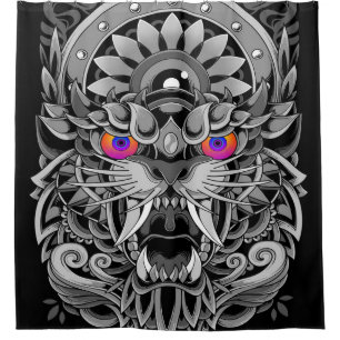 abstrakt Angry Tiger Duschvorhang