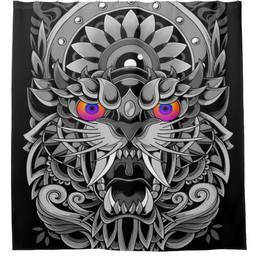 abstrakt Angry Tiger Duschvorhang (Vorderseite)