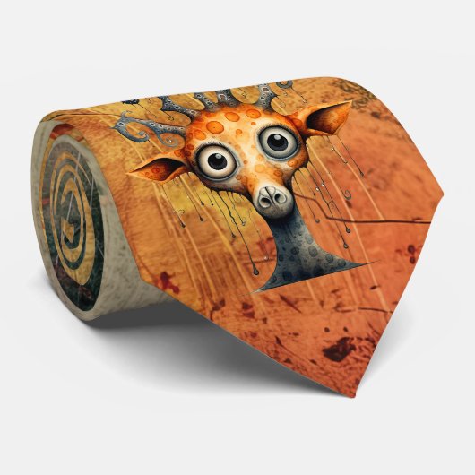 Abstrakt Animal Necktie Krawatte (Gerollt)