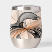 Abstrakt Anthracite Grau Siena Modernes Fraktal Ku (Rückseite)