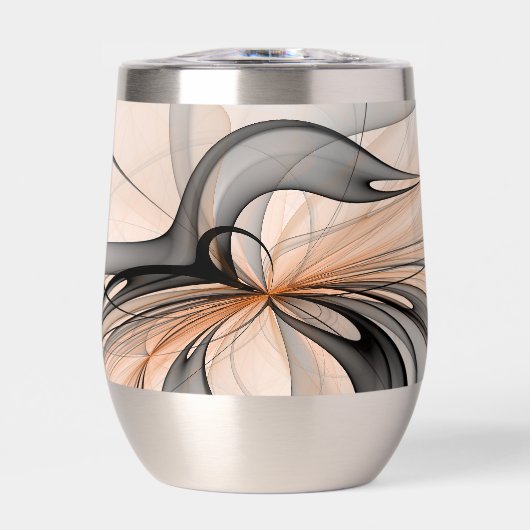 Abstrakt Anthracite Grau Siena Modernes Fraktal Ku (Vorderseite)