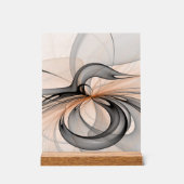 Abstrakt Anthracite Grau Siena Modernes Fraktal Ku Acrylschild (Vorderseite)