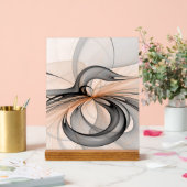 Abstrakt Anthracite Grau Siena Modernes Fraktal Ku Acrylschild (Hochzeit)