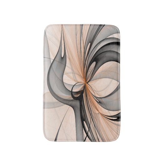 Abstrakt Anthracite Grau Siena Modernes Fraktal Ku Badematte (Vorderseite Vertikal)