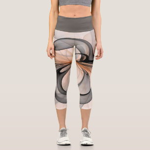 Abstrakt Anthracite Grau Siena Modernes Fraktal Ku Capri Leggings