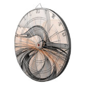 Abstrakt Anthracite Grau Siena Modernes Fraktal Ku Dartscheibe (Vorderseite rechts)